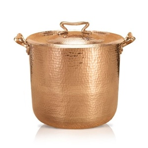 Casserole en cuivre martelé Design de qualité supérieure Dis avec couvercle Cadeau de pendaison de crémaillère Chauffe-plats en cuivre - Product Image 6