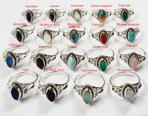 Best Seller New Multi Gemstones Rings Lot 925Sterling Silver Mix Shape Rings Lot Bulk Hand Accessories Vintage Jewelry For Women