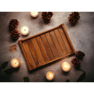 Plateau de service en bois moderne et élégant fait à la main et brillant plateau de forme rectangulaire poli pour accessoires de table de mariage fournitures - Product Image 2