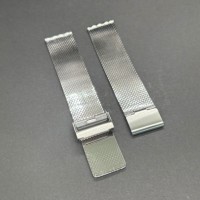 Bracelet souple en maille miroir en acier inoxydable 304/316L de 18 mm, compatible avec les montres connectées, fait main, avec logo personnalisé, qualité supérieure