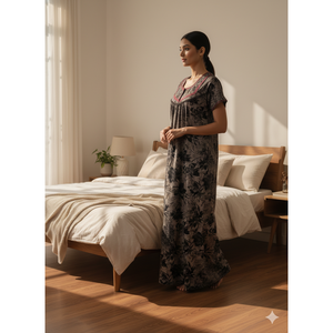 Camisón Largo Cómodo para Mujer Alpine, para Uso Diario, Tejido Suave y Transpirable con Bolsillo Lateral, Estampado, Talla XS - Product Image 1