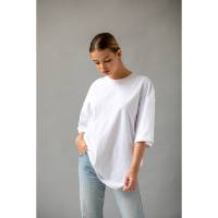 Vêtements décontractés personnalisés plaine blanc T-shirt femmes T-shirt surdimensionné avec col rond avec haute Quilty tissu respirant femmes thsirt