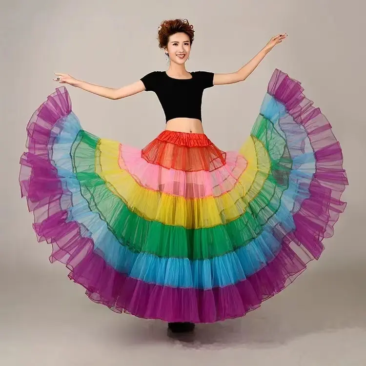 Popular colorful hot selling factory price dance wear long skirts dress for women