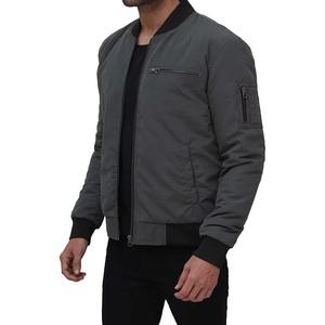 Blouson aviateur de style High Street pour hommes le plus vendu de couleur unie et léger avec fermeture à glissière à col montant pour l'hiver - Product Image 3