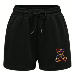 Shorts de yoga pour femmes, taille mi-haute, imprimés, pour la salle de sport, la course à pied, avec poche, respirant, en molleton, décontracté, coupe ample - Product Image 4