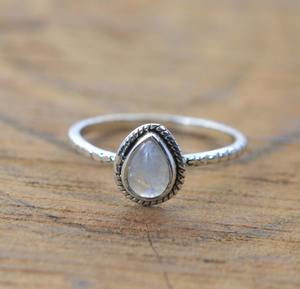 Tendencia 925 plata esterlina piedra lunar piedra preciosa anillo joyería hecha a mano plata estilo bohemio anillo joyería para mujeres regalo para niñas - Product Image 4