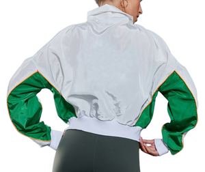 Chaqueta Cortavientos de Nailon Reflectante de Alta Calidad para Mujer, Chaqueta Corta con Cremallera, Chaquetas de Nailon para Mujer, Chaquetas Casuales Cortas para Mujer - Product Image 2