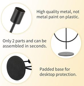 Modern Style Candle Stick Stand Wedding Decorative <b>Candlesticks</b> Luxury <b>Black</b> Metal Candle Holders - Product Image 2