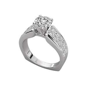 แหวนแต่งงาน/หมั้นเพชรแล็บโกรว์ทรงบริลเลียนต์ ทองคำแท้ 14K สำหรับผู้หญิง รุ่นคลาสสิก สี E รับรองโดย IGI - Product Image 2