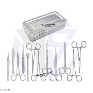 Juego de Instrumentos Quirúrgicos Menores Básicos de Alta Calidad, 13 Piezas, Herramientas de Acero Inoxidable en Caja de Acero Serializable Wenquar, Herramientas Manuales - Product Image 2