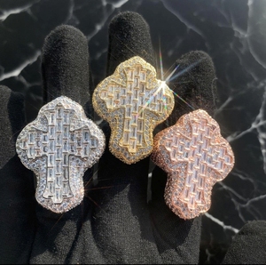 Anillo de Moda Estilo Cruzado con Moissanita, Eslabones Cubanos, Estilo Hip Hop para Hombre, Plata de Ley 925, Regalo de Joyería para Compromiso, Boda o Fiesta - Product Image 6