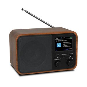 Radio de Internet de madera con reloj incorporado 2.4B/G/N DAB +/DAB/FM, compatible con radio FM y funciona con pilas, Radio FM, Radio - Product Image 1