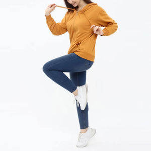 Sudadera con Capucha y Cremallera para Mujer, Nueva Moda, Mangas Largas, Gruesa, 100% Algodón, Felpa Francesa, para Chicas - Product Image 6