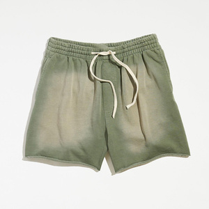 วินเทจ Distressed กางเกงขาสั้นขอบดิบฝรั่งเศสเทอร์รี่ขนแกะผ้าฝ้ายลําลองวิ่งออกกําลังกายวินเทจกรดล้างกางเกงขาสั้นสําหรับชาย - Product Image 6
