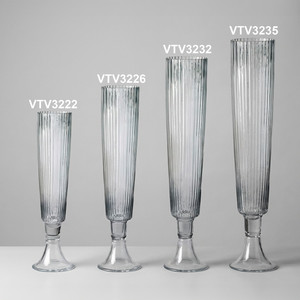 VTV3222 - <b>Clear</b> Fluted Trumpet <b>Vase</b> - 22 - Product Image 5