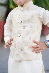 Niños Shalwar Kameez con chaleco Niños Algodón largo Tradicional Eid Traje de fiesta de boda - Product Image 4