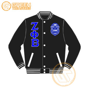 เสื้อแจ็กเก็ตทีมโรงเรียน Zeta phi Beta เสื้อแจ็กเก็ตสโมสรผ้าซาตินปักตราและมีตัวอักษรละเอียดกว่ากำหนดเอง - Product Image 2