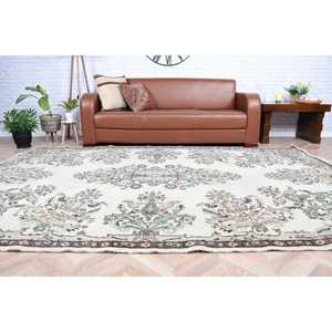 Tapis de 6,8 x 9,6 pieds, grand tapis turc, tapis blanc à motifs floraux - Product Image 5