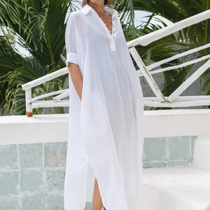 2024 nouveauté Spaghetti sangle dos nu robes de plage couvertures Style bohème cravate teinture longue plage Maxi robe - Product Image 1