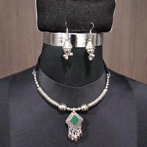 Jewelwunk 1112858A โรเดียมชุบ navratri ชุดสร้อยคอชุบทอง24K เครื่องประดับเจ้าสาวชั้นดี - Product Image 1