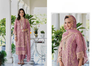Traje de seda pesada indio y pakistaní seda bordada Kurti trabajo bordado de seda pesada para colección de bodas - Product Image 2