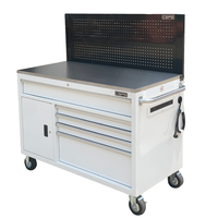 Armoire à outils CSPS 132 cm, 5 tiroirs, acier blanc thermolaqué, roues, pour garage mécanique - OEM disponible, certifié ISO9001, garantie 2 ans