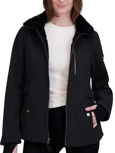 Respirant chaud en hiver veste matelassée pour hommes en plein air avec capuche à logo avant en toile à col montant - Product Image 3