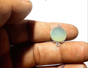 En gros 10mm Calcédoine Lunette Connecteur Double Boucle En Argent Sterling Fabrication De Bijoux Composant En Gros Ses Bijoux - Product Image 4