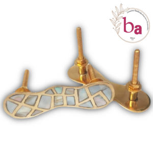 Modern Mother of Pearl <b>Brass</b> <b>Knobs</b> & Pull Handles for Kitchen Bedroom Bathroom & Living Room Cabinets & Drawers - Product Image 1