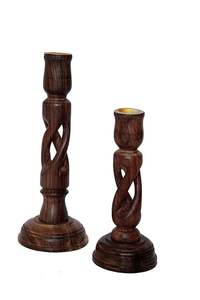 Nuevos Portavelas de Madera de Haya para Velas de Pilar - Decoración Moderna para Chimenea, Bodas y Mesa de Pascua, Hechos a Mano - Product Image 3