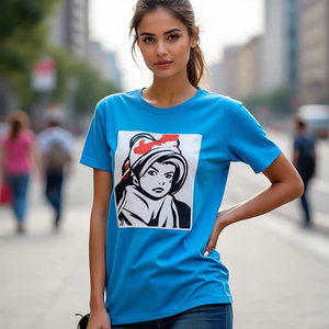 เสื้อยืดลายพรางสำหรับผู้หญิงเสื้อยืดแขนสั้นผ้าฝ้าย100% พิมพ์ลาย - Product Image 2