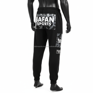 Haute qualité 320 GSM polaire hommes survêtement pantalon noir Cargo poches Streetwear Style personnalisé broderie Logo lavé pantalons pour hommes - Product Image 4