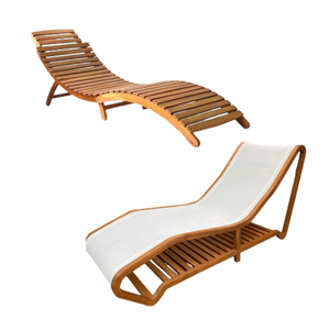 Prix de gros Chaises longues en bois massif Chaise de piscine Lit de soleil pour les loisirs Chaise longue en bois de haute qualité - Product Image 2