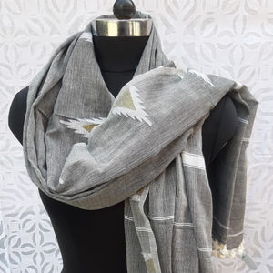 Écharpe Jamdani tissée à la main en coton vintage pour femmes, foulards en coton tissés à la main pour l'hiver, l'été et l'automne - Product Image 5