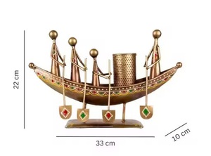 Support à crayons en fer forgé artisanal en forme de bateau, objet décoratif avec cadeaux Chakus, pour la maison, le bureau, la table - Product Image 3