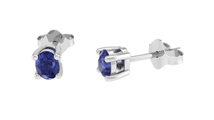 Orecchini a lobo da donna classici in argento sterling 925 con tanzanite naturale ovale 4x3mm, gioielli raffinati - Product Image 5