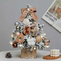 Nouvelle Collection 2027 : Mini Sapin de Noël Artificiel Floqué en PE, 30cm et 40cm, pour Décoration de Bureau et Fêtes de Fin d'Année