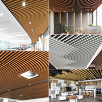 Decoración Personalizada, Acabado en Grano de Madera, Viga de Aluminio, Deflector Lineal en Forma de U para Techo de Edificios de Proyectos