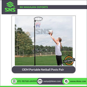 Base de peso pesado y construcción de tubo de acero hueco resistente Excelente calidad Altura ajustable OEM Par de postes de netball portátiles - Product Image 5
