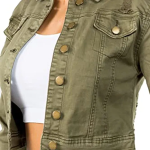Veste en jean populaire de haute qualité, haut en jean décontracté pour femmes, manteau en jean bleu à manches longues, taille plus, vestes en jean pour femmes - Product Image 3
