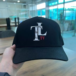 <b>Black</b> 6-Panel <b>Baseball</b> <b>Cap</b> With Embroidered Logo Front Panel Unisex Casual Adjustable Fit Cotton Yarn Material Trucker Hat - Product Image 1