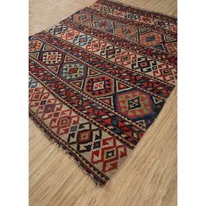 Tapis en laine noués à la main Nuray, motif abstrait rectangulaire 9x12 pour couloir, salon et chambre, rouge et orange - Pae-4450 - Product Image 2