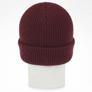 Bonnet tricoté unisexe couleur unie bordeaux, chaud et décontracté pour l'hiver, fait main en acrylique, taille ajustable 58-60CM pour adultes - Product Image 3