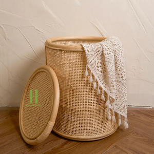 New Traditional Eco-Friendly Handmade Rattan Stool <b>Side</b> <b>Table</b> <b>with</b> <b>Storage</b> Basket From Vietnam <b>Living</b> <b>Room</b> Furniture - Product Image 4