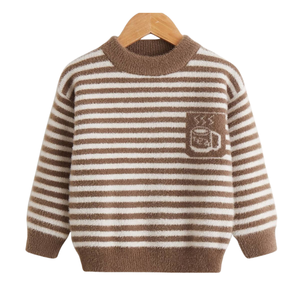 Pull en tricot doux et chaud pour enfants, écologique, de qualité supérieure, en coton mélangé, fabricant OEM avec poche avant - Product Image 5