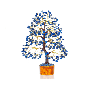 Natural Semi Precious Stone Lapis lazuli Gemstone <b>Tree</b> 300 Chips <b>Crystal</b> <b>Tree</b> Feng Shui Figurine for Home Decorative - Product Image 1