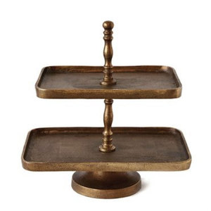 ขาตั้งถาดสี่เหลี่ยมผืนผ้าทำจากทองเหลืองโบราณทำจากอะลูมิเนียม - Product Image 1