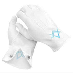 Conception personnalisée franc-maçon d'église Regalia Gants en coton blanc Gants maçonniques Regalia - Product Image 4