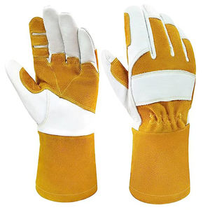 Cuero de primera calidad con pulgar de Palma reforzado e índice TIG/MIG Guantes de trabajo de soldadura Guantes de trabajo de equipo de seguridad manual - Product Image 1
