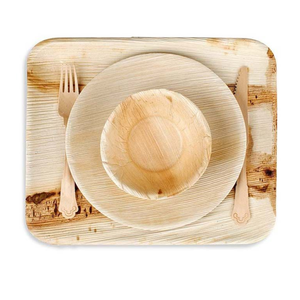 จานแบบใช้แล้วทิ้งทำจากไม้ไผ่ใบ Areca ขนาด6นิ้วอุปกรณ์ทานอาหารสำหรับงานแต่งงานกลางแจ้งแบบย่อยสลายได้ตามธรรมชาติ - Product Image 5